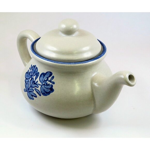 Pfaltzgraff Yorktowne Mini 2-Cup Teapot & Lid Vintage Blue Floral Tableware - Picture 3 of 5